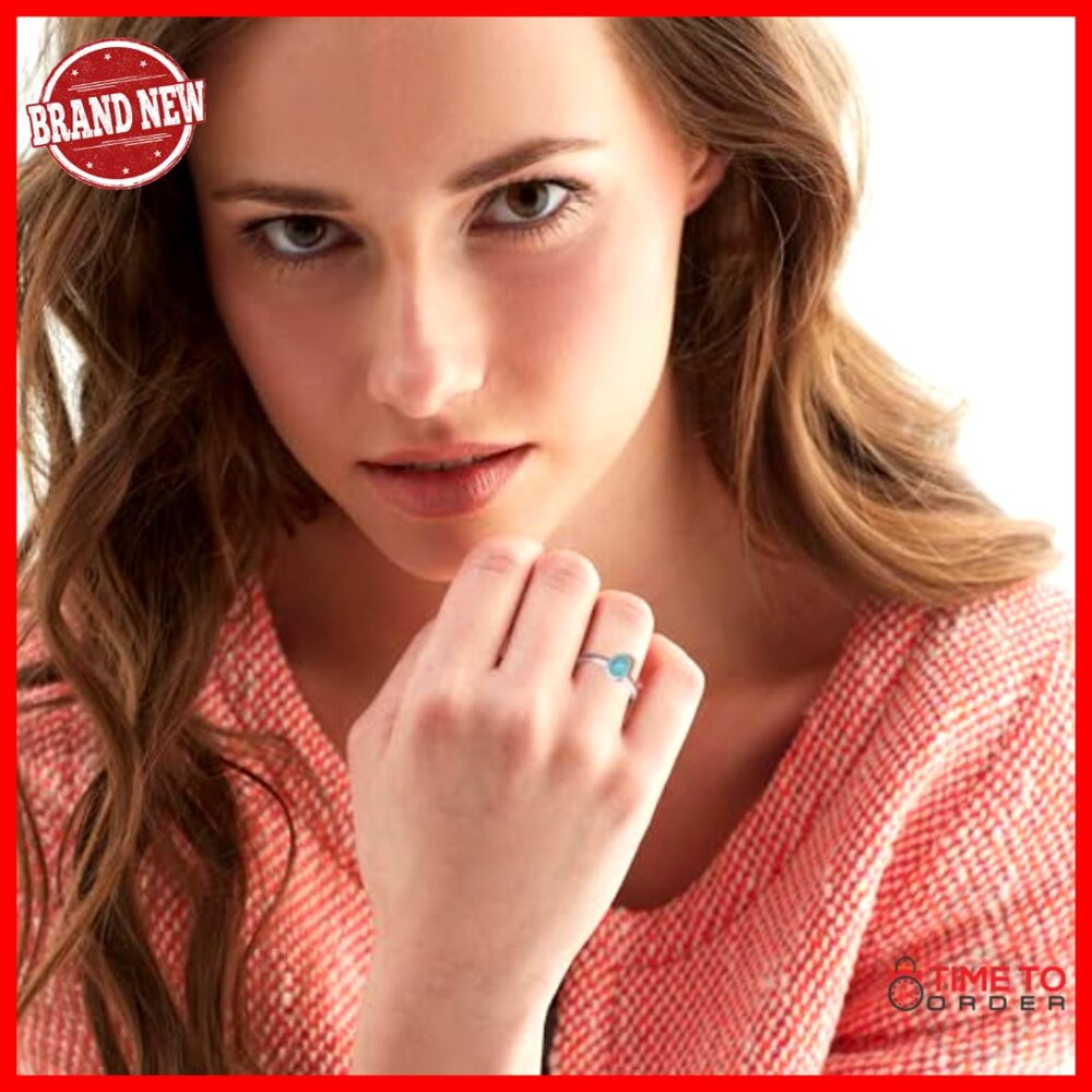 Sterling Silver Stackable Ring With Raw Aquamarin… - image 4